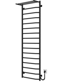 Электрический полотенцесушитель Deffi Трапеция с полкой П16 500х1700 правое подключение JD03 черный C.TP.170.50.16.E.B.R.1