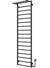 Электрический полотенцесушитель Deffi Трапеция с полкой П17 500х1800 правое подключение JD03 черный C.TP.180.50.17.E.B.R.1
