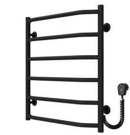 Електрична сушарка для рушників Deffi Трапеція П6 500х600 праве підключення EF16 чорний D.TR.60.50.6.E.B.R.5