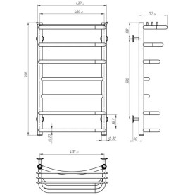 Електрична сушарка для рушників Deffi Юність П7 400х700 праве підключення білий C.YU.70.40.7.E.W.R.5