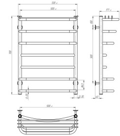 Электрический полотенцесушитель Deffi Юность П7 00х700 левое подключение белый C.YU.70.50.7.E.W.L.5