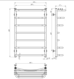 Электрический полотенцесушитель Deffi Юность П7 500х800 левое подключение WD03 белый C.YU.80.50.7.E.W.L.3