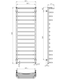 Электрический полотенцесушитель Deffi Юность П15 500х1500 левое подключение хром C.YU.150.50.15.E.C.L.5