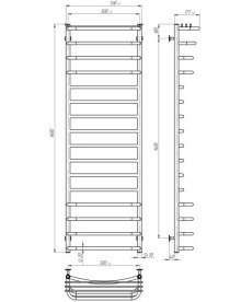 Электрический полотенцесушитель Deffi Юность П16 500х1600 левое подключение хром C.YU.160.50.16.E.C.L.5