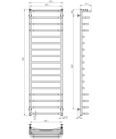 Электрический полотенцесушитель Deffi Юность П17 500х1700 левое подключение JD03 хром C.YU.170.50.17.E.C.L.1