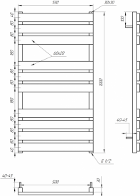 Електричний сушка для рушників Genesis-Aqua Alpina 100х53 см чорний GA-4105