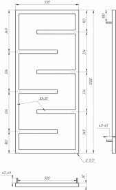 Електрична рушникосушка Genesis-Aqua Infinite 120x53 см чорний GA-4006