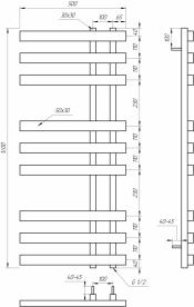 Электрический полотенцесушитель Genesis-Aqua Magnum 120x53 см черный GA-1306
