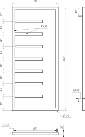 Електрична рушникосушка Genesis-Aqua Combo 120x53 см чорний GA-1406