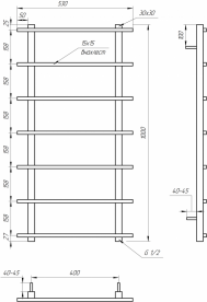 Електрична рушникосушка Genesis-Aqua Kioto 100x53 см чорний GA-2105