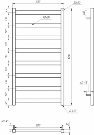 Электрический полотенцесушитель Genesis-Aqua Maxi 100x53 см черный GA-3105