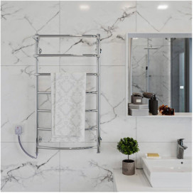 Электрический полотенцесушитель Kroner Каскад дуга 700x500/6 ER (Сб1-С1-См1-Д3) левое подключение хром ДКД02ЕL