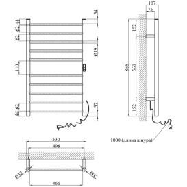 Електрична сушка для рушників Kroner KRP Hitze-Stets CHR8753-10T 53х86,5 см нержавіюча сталь хром CV035346