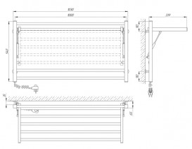 Электрический полотенцесушитель Laris Астор П8 Э 1000х540 мм левый 73207344