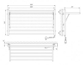Электрический полотенцесушитель Laris Астор П8 Э 1000х540 мм правый 73207345