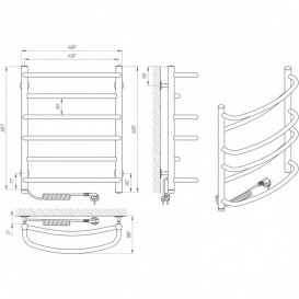 Электрический полотенцесушитель Laris Евромикс П6 450x600 Э сенсор S3 подключение слева хром 73207676