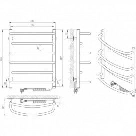 Електрична сушарка для рушників Laris Євромікс П6 450x600 Е сенсор S3 підключення праворуч хром 73207677