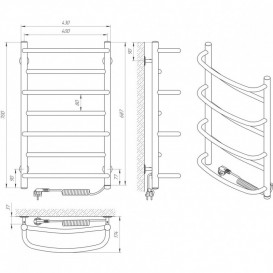 Электрический полотенцесушитель Laris Евромикс П7 400x700 Э сенсор S3 подключение справа хром 73207679