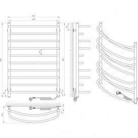 Електрична сушарка для рушників Laris Євромікс П10 600x900 Е сенсор S3 підключення праворуч хром 73207687