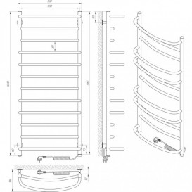 Електрична сушарка для рушників Laris Євромікс П12 500x1200 Е сенсор S3 підключення праворуч хром 73207689
