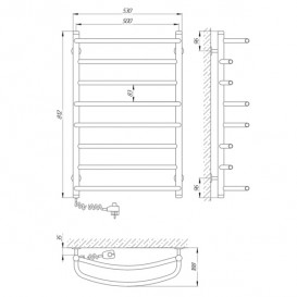 Электрический полотенцесушитель Laris Евромикс П8 Э 500х800 мм левый 73207098