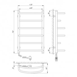 Электрический полотенцесушитель Laris Еврофлеш П6 Э 400x700 мм левый 73207382