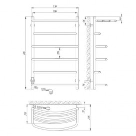Електричний полотенцесушитель Laris Еврофлеш П6 Е 500x800 мм лівий 73207412