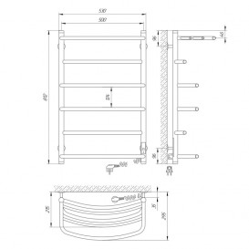 Електричний полотенцесушитель Laris Еврофлеш П6 Е 500x800 мм правий 73207413