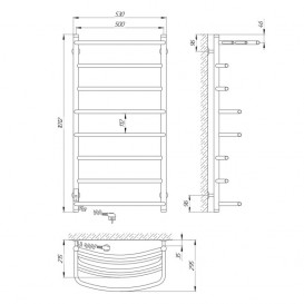 Электрический полотенцесушитель Laris Еврофлеш П8 Э 500x1000 мм левый 73207414