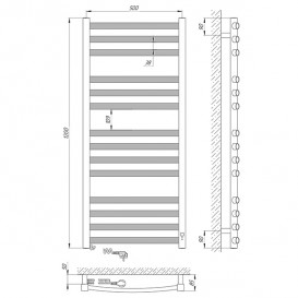 Электрический полотенцесушитель Laris Гранд П14 Э 500х1200 мм левый 73207370