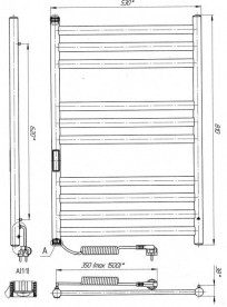 Електрична сушарка для рушників Laris Кватро П10 500Х800 Е підключення зліва хром 73207656