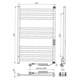 Електрична сушарка для рушників Laris Кватро П10 500Х800 Е підключення праворуч хром 73207657