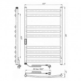 Электрический полотенцесушитель Laris Классик Премиум П9 500x800 Э подключение справа хром 73207663