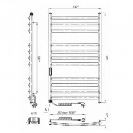 Электрический полотенцесушитель Laris Классик Премиум П11 500x900 Э подключение слева хром 73207660