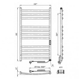 Електрична сушарка для рушників Laris Класік Преміум П11 500x900 Е підключення праворуч хром 73207661