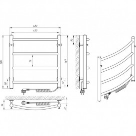 Электрический полотенцесушитель Laris Классик П4 450x500 Э сенсор S3 подключение справа хром 73207720