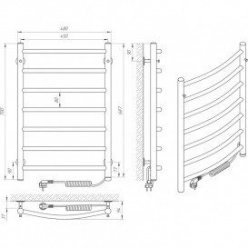 Электрический полотенцесушитель Laris Классик П7 450x700 Э сенсор S3 подключение справа хром 73207726