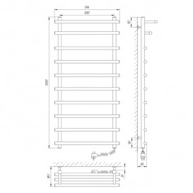 Електричний полотенцесушитель Laris Каскад Преміум П10 Е 500х1200 мм правий 73207369
