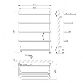 Электрический полотенцесушитель Laris Стандарт П5 Э 500x660 мм левый 73207176