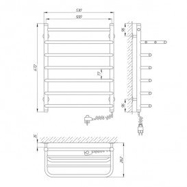Электрический полотенцесушитель Laris Стандарт П7 Э 500x660 мм правый 73207178