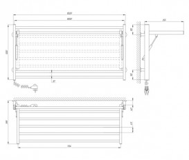 Электрический полотенцесушитель Laris Зебра Астор ЧК8 Э 1000x500 мм левый 75201065