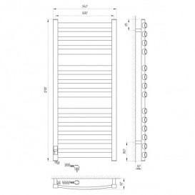 Електричний полотенцесушитель Laris Зебра Атлант Преміум ЧК14 Е 500x1200 мм лівий 75201081