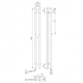 Электрический полотенцесушитель Laris Зебра Дуэт ЧК3 Э 80x1200 мм левый 75201067