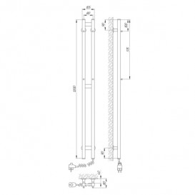 Электрический полотенцесушитель Laris Зебра Дуэт ЧК3 Э 80x1200 мм правый 75201068