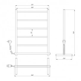 Электрический полотенцесушитель Laris Зебра Феличия ЧК6 Э 500x700 универсальный 75201069