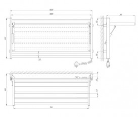 Електричний полотенцесушитель Laris ЗЕБРА АСТОР ЧК8 1000х500 Е (підключення праворуч) білий 77700079