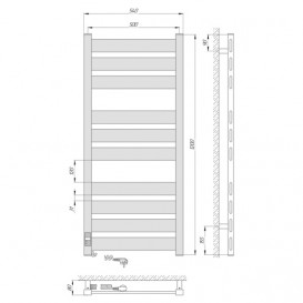 Электрический полотенцесушитель Laris ЗЕБРА ГЕФЕСТ ПРЕМИУМ ЧК10 500Х1200 Э (подключение слева) белый 75201079