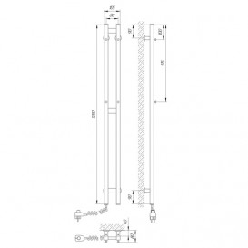 Электрический полотенцесушитель Laris ЗЕБРА ДУЭТ 80Х1200 Э (подключение слева) белый 77700088
