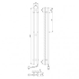 Електричний полотенцесушитель Laris ЗЕБРА ДУЕТ 80Х1200 Е (підключення праворуч) білий 77700089
