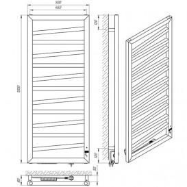 Электрический полотенцесушитель Laris ЗЕБРА МИРАЖ ЧКЧ11 500Х1200 Э (подключение слева) черный 71207714